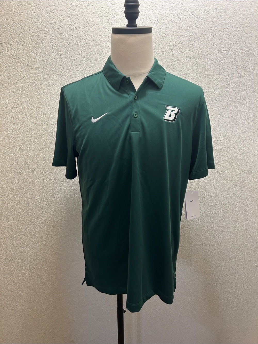 Men’s NWT Nike Binghamton University Green Polo Size Large